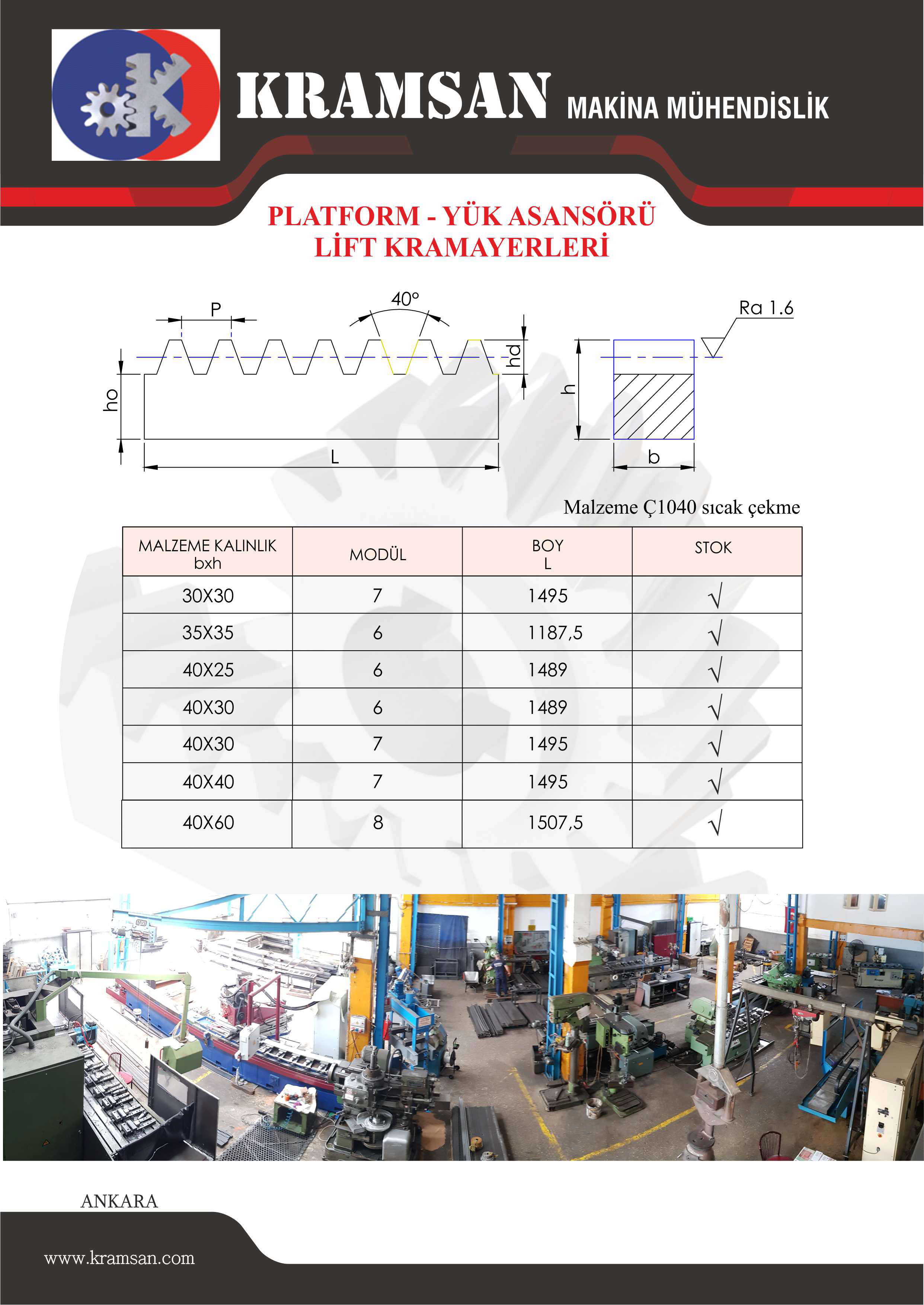 KRAMSAN KREMAYER DİŞLİ ANKARA | OSTİM | İVEDİK OSB 